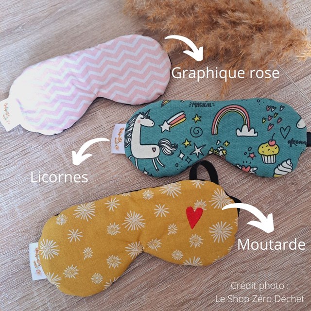 Masque de nuit fait main - Motif Licornes - Galipettes and Co 2