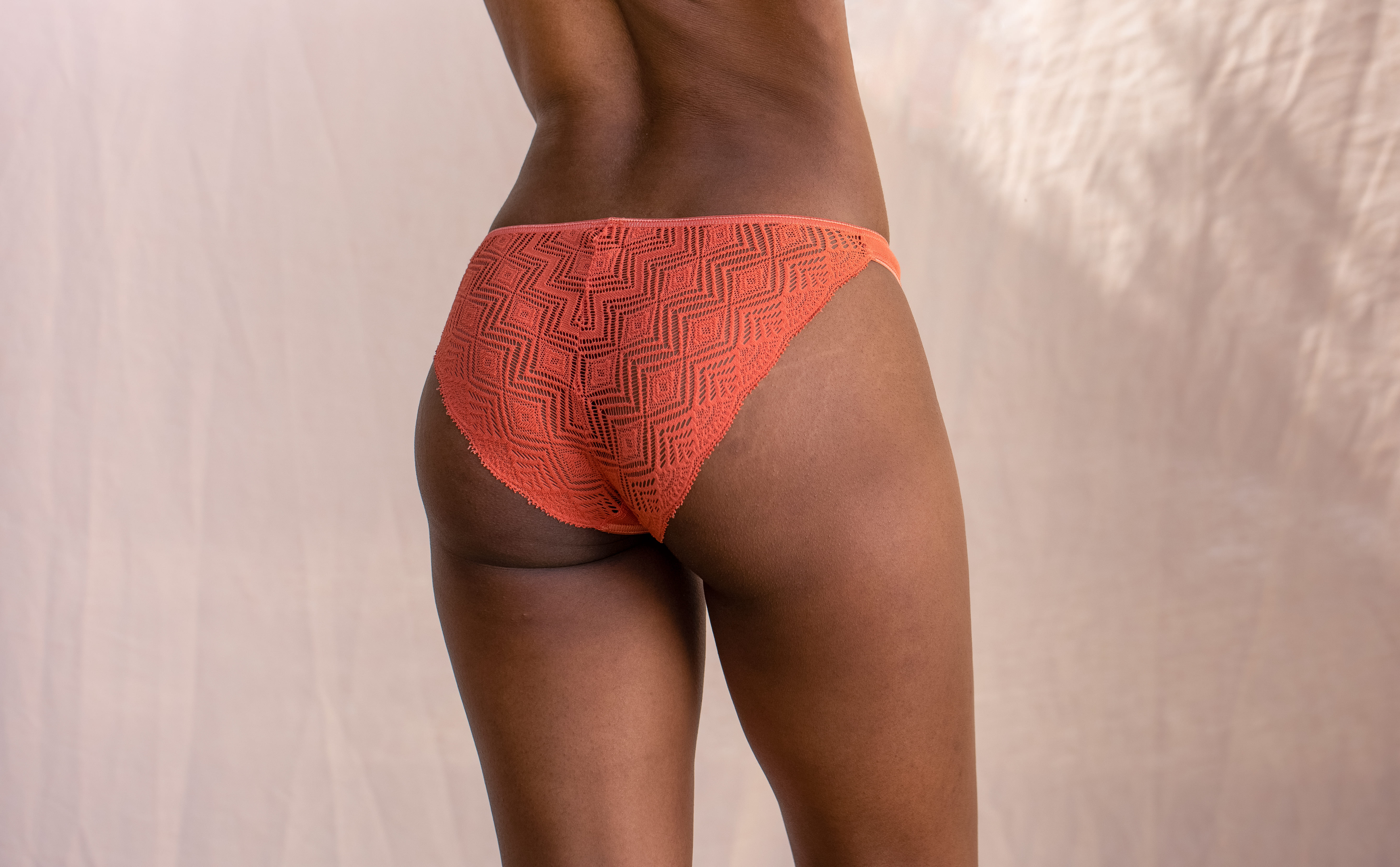 Culotte Dawa terracotta en coton bio et dentelle recyclée 4