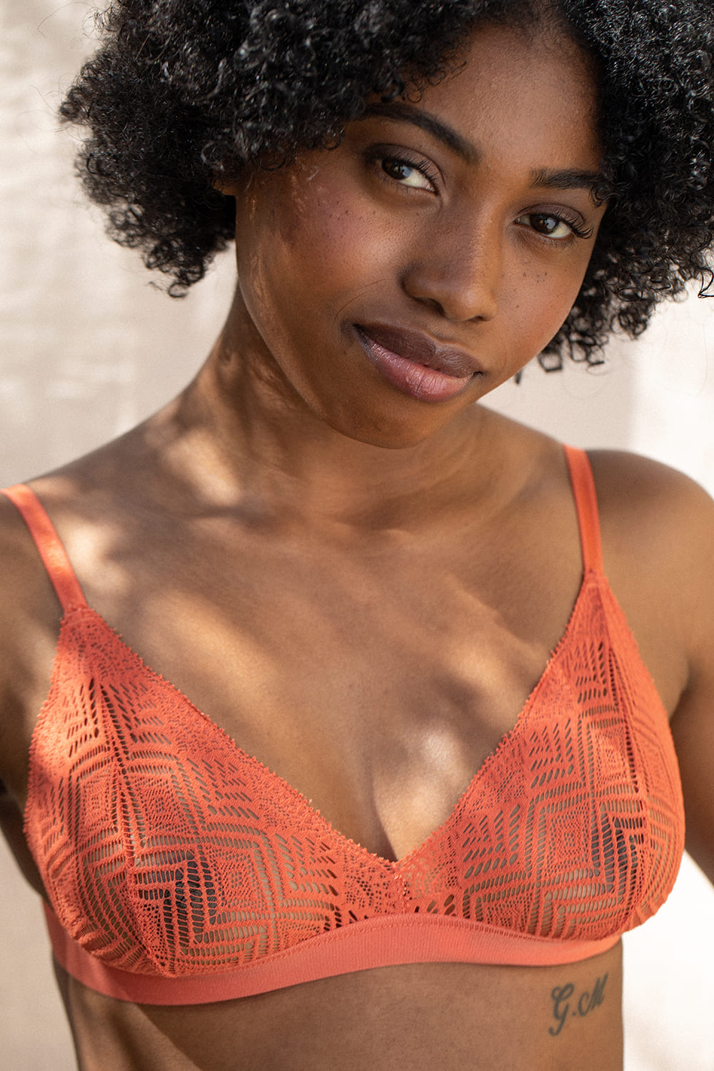 Soutien-gorge Dawa terracotta en dentelle recyclée 4