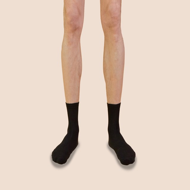 Chaussettes de tennis unies basses en coton biologique pour hommes noir