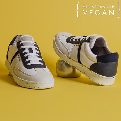 Baskets VIVACE Blanche et Marine - Collab ADRESSE - Devant Arrière