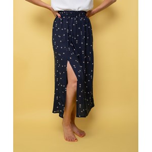 Jupe midi fendue imprimé bleu nuit  100% Viscose EcoVero