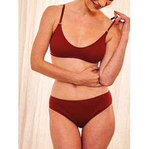 Culotte menstruelle Perdième Coton côtelé Terracotta - flux moyen à abondant