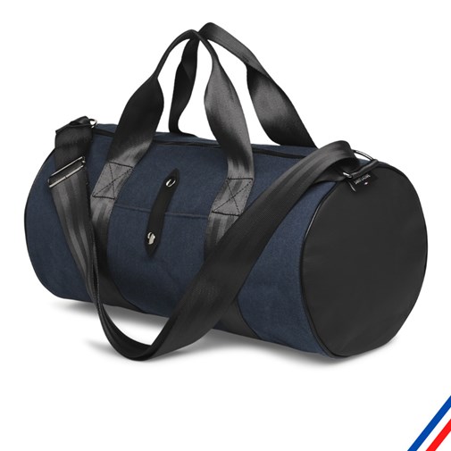 Sac de sport polochon - toile nautique bleu - Livraison offerte