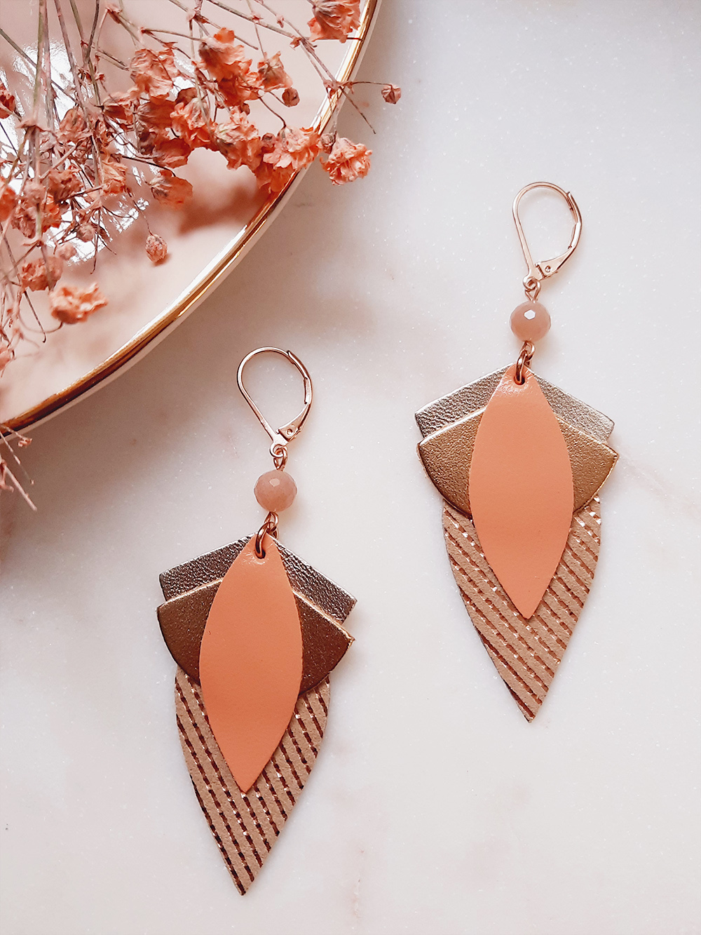 Les Boucles d'oreilles GRAND LOTUS Melon 3