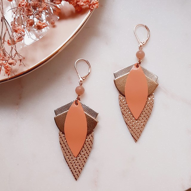 Les Boucles d'oreilles GRAND LOTUS Melon 2