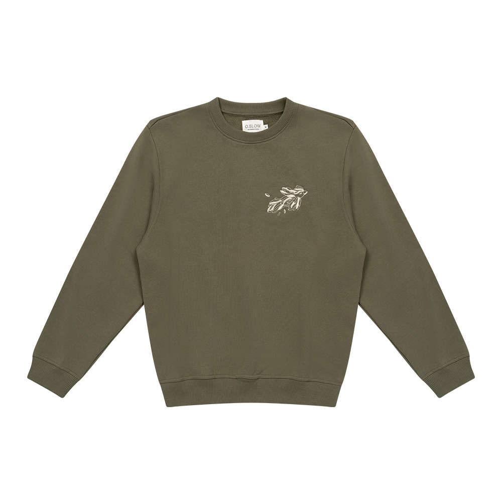 Sweatshirt Bird Olive 2