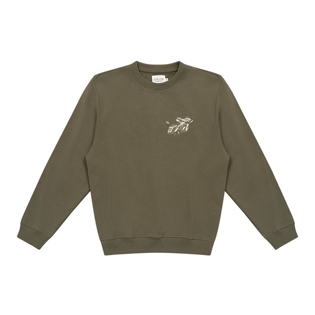 Sweatshirt Bird Olive 2