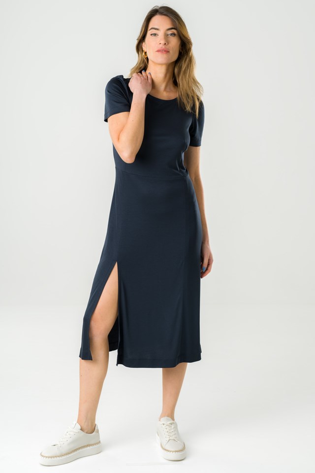 Robe Victoria en Tencel - Marine 2
