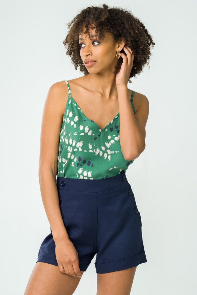 Caraco Adénia en Tencel  - Vert imprimé 2