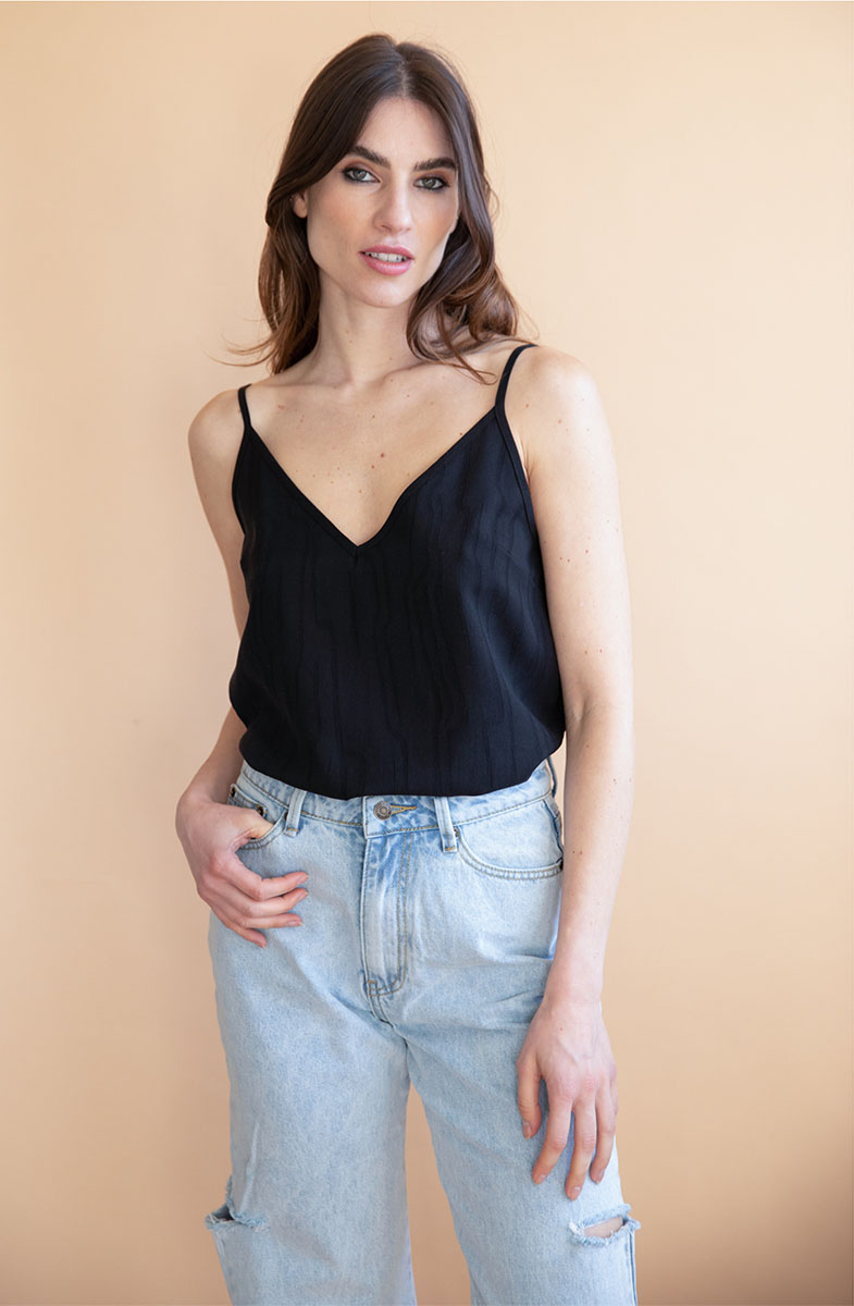 Caraco Adénia en Tencel - Noir 2