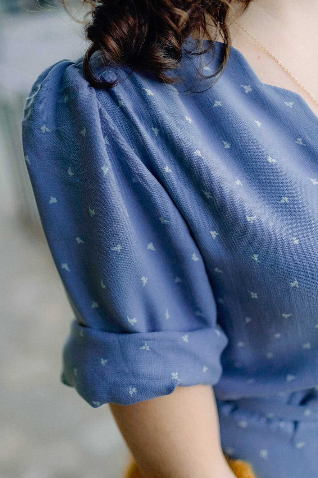 robe portefeuille bleu ciel robe col V robe midi cupro upcyclé made in France