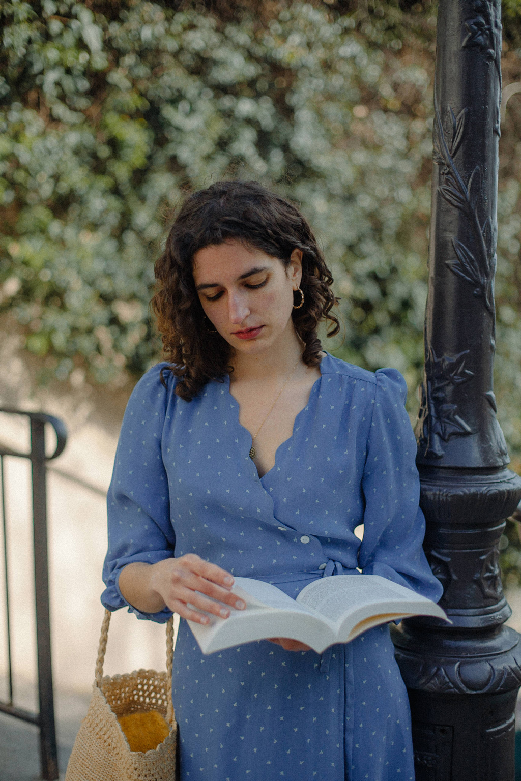 robe portefeuille bleu ciel robe col V robe midi cupro upcyclé made in France