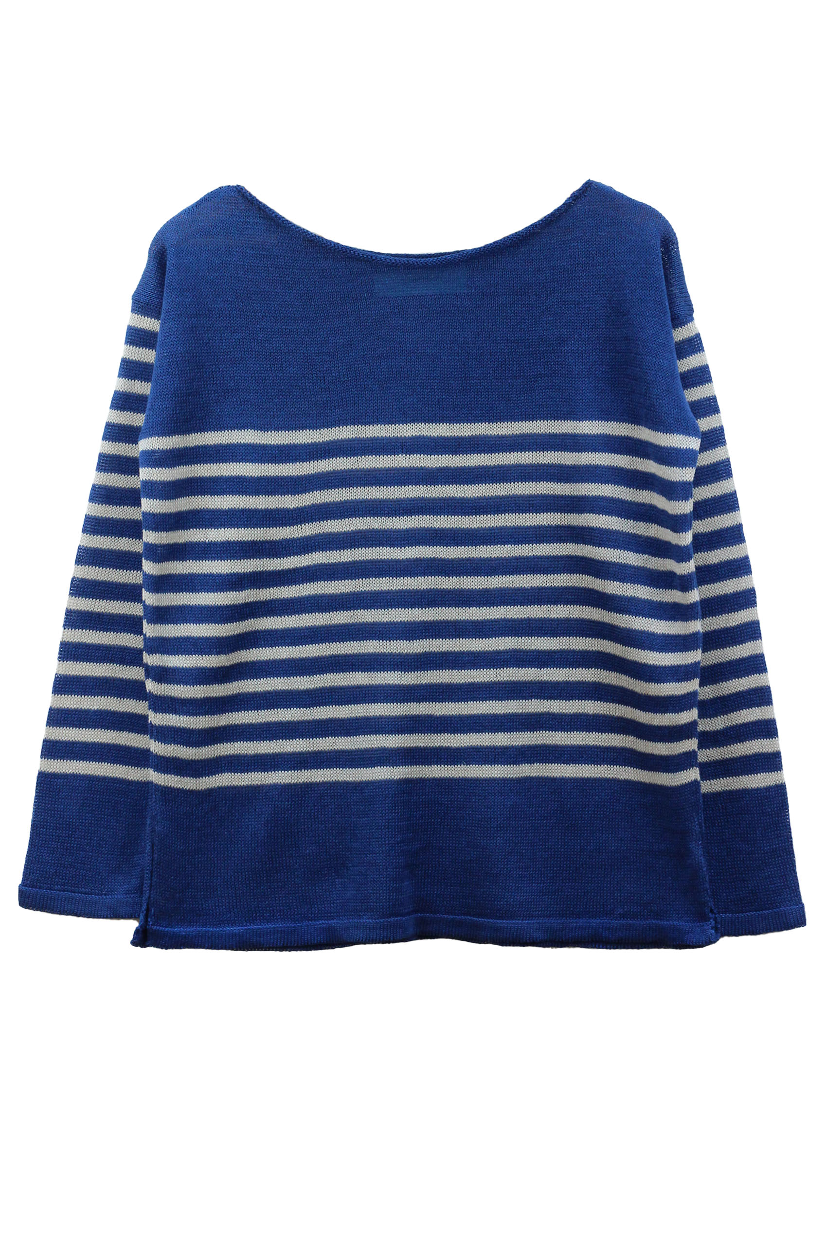 Marinière col bateau 100% lin - BLEU NUIT/LIN 15