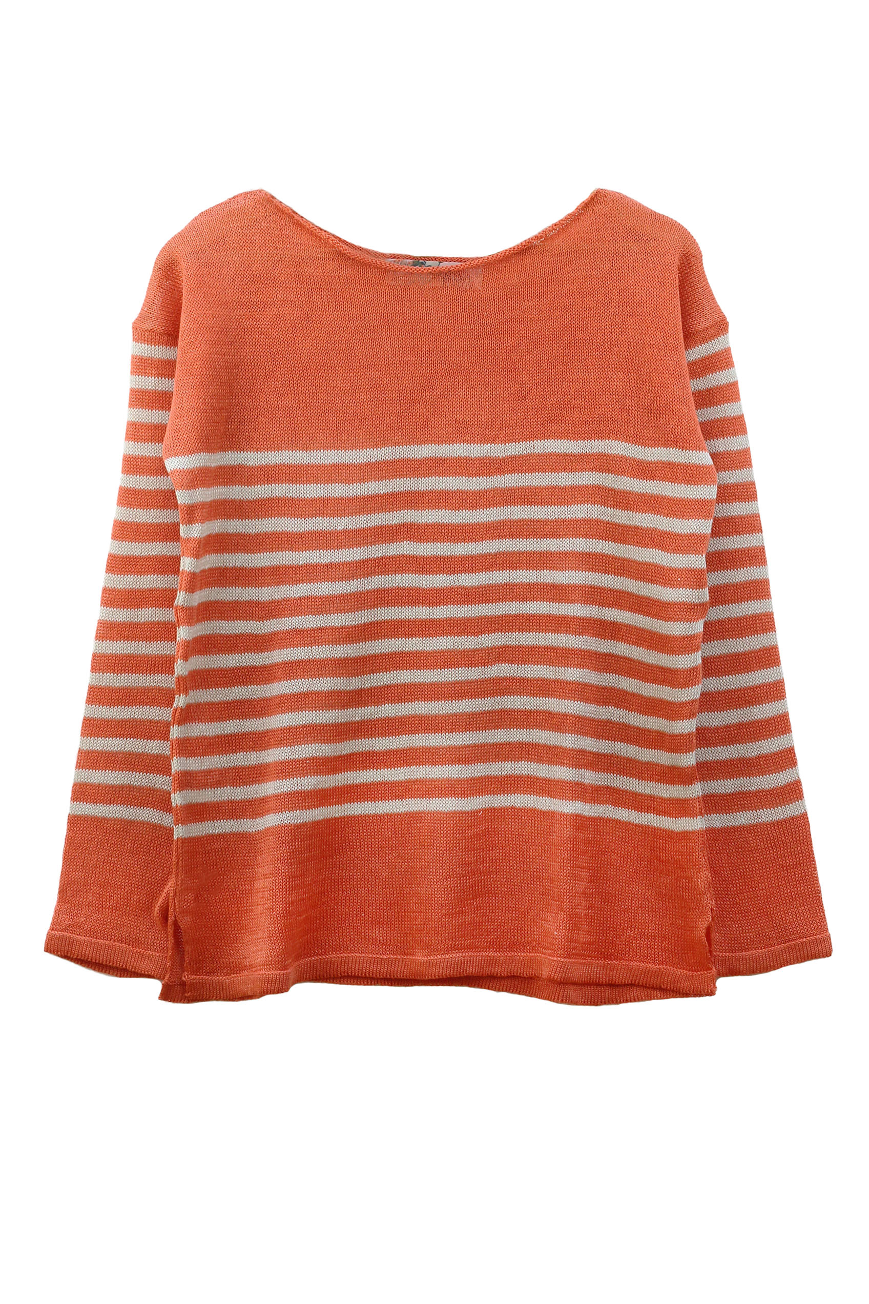 Marinière col bateau 100% lin - BLEU NUIT/LIN 17