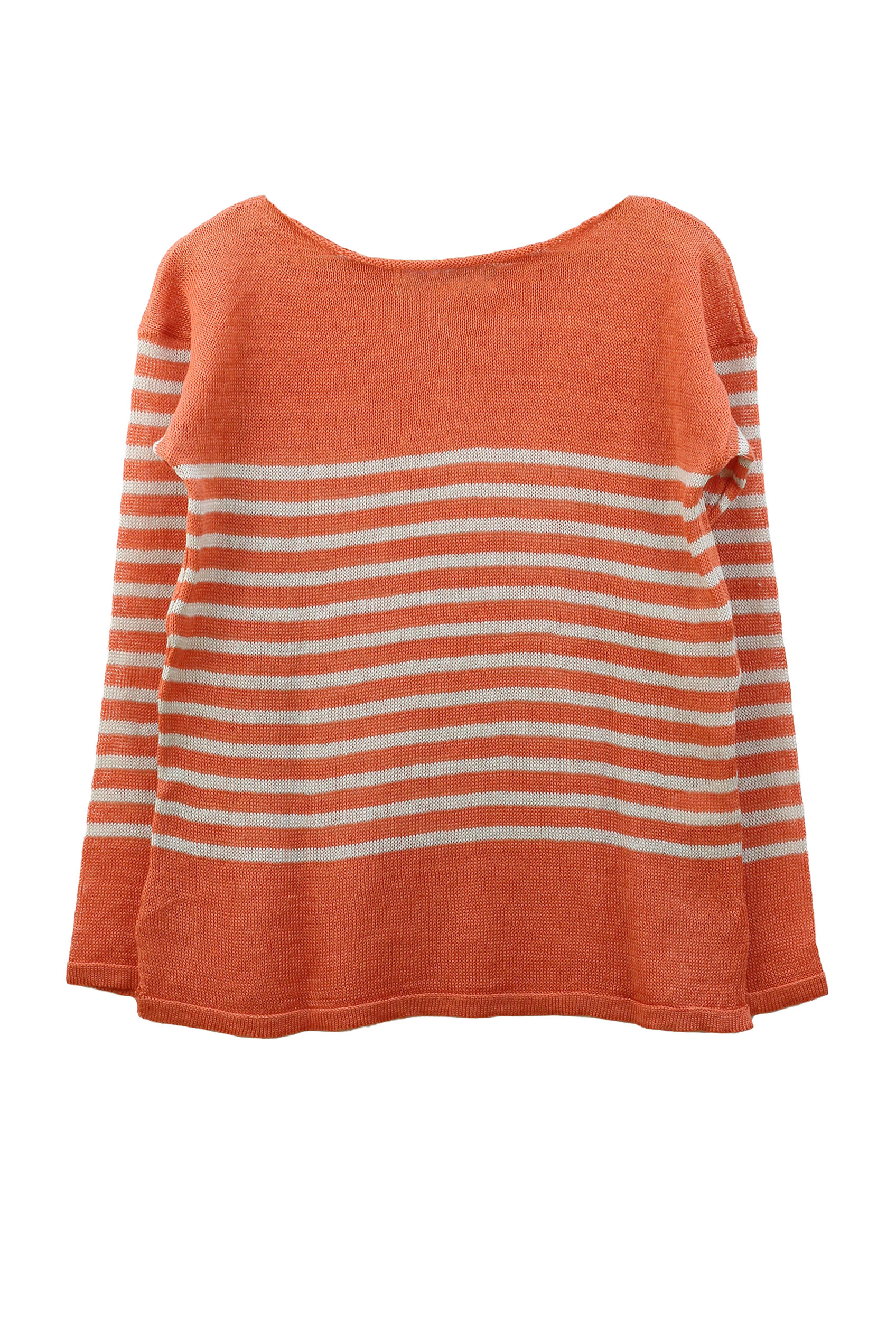 Marinière col bateau 100% lin - BLEU NUIT/LIN 18