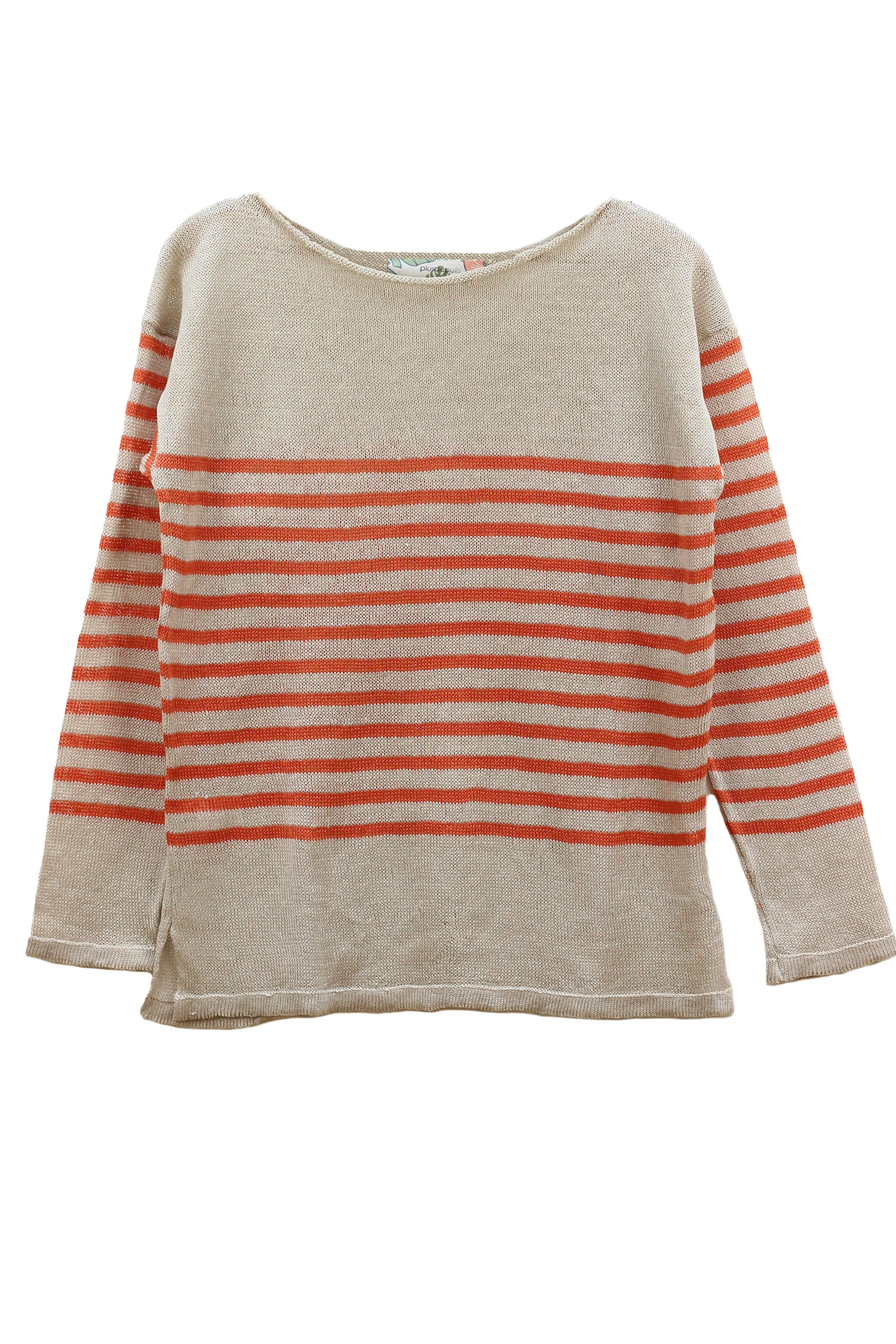 Marinière col bateau 100% lin - BLEU NUIT/LIN 13