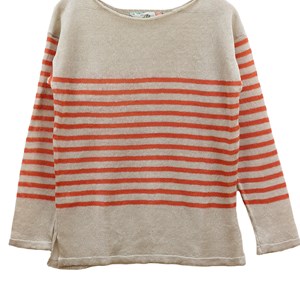 Marinière col bateau 100% lin - LIN/ORANGE