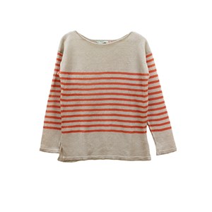 Marinière col bateau 100% lin - LIN/ORANGE