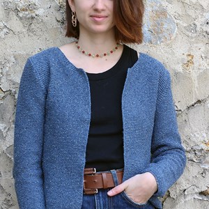 Cardigan Romarin BLEU JEAN -100% Made in France