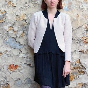 Cardigan Romarin Rose Poudre -100% Made in France