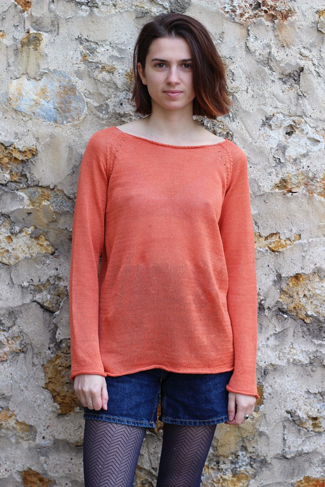 Pull Oseille col bateau 100% lin, Made in France - VERT JUNGLE 19