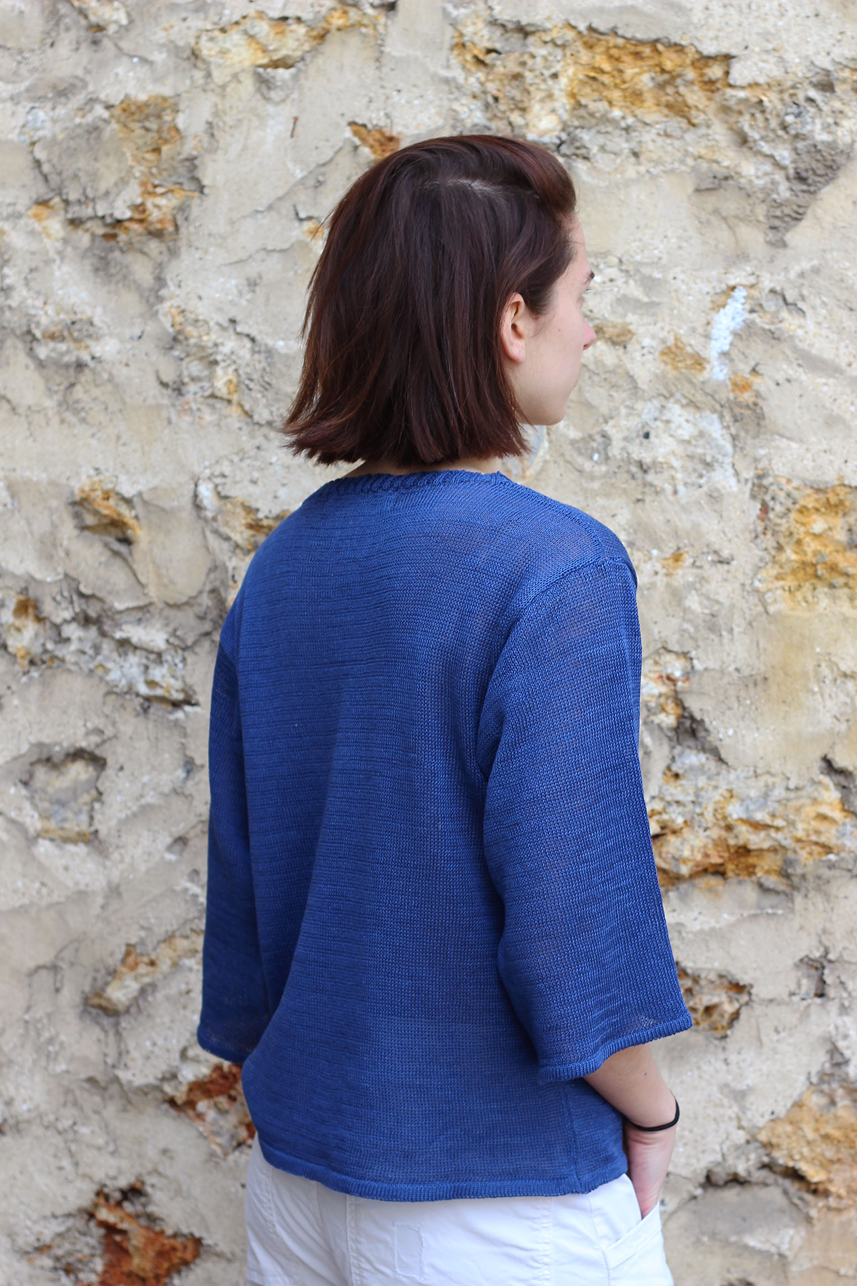 Pull Basilic 100% lin made in France - vert jungle 20