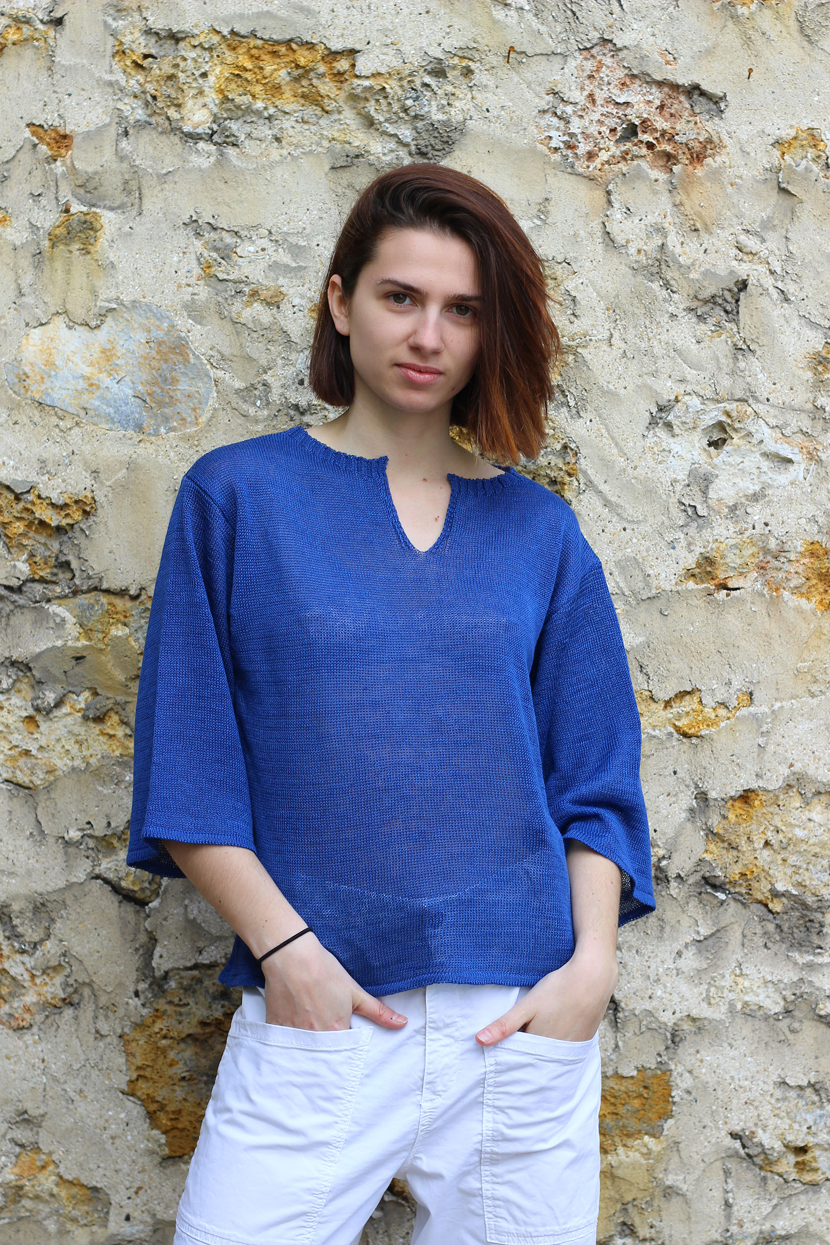 Pull Basilic 100% lin made in France - vert jungle 21