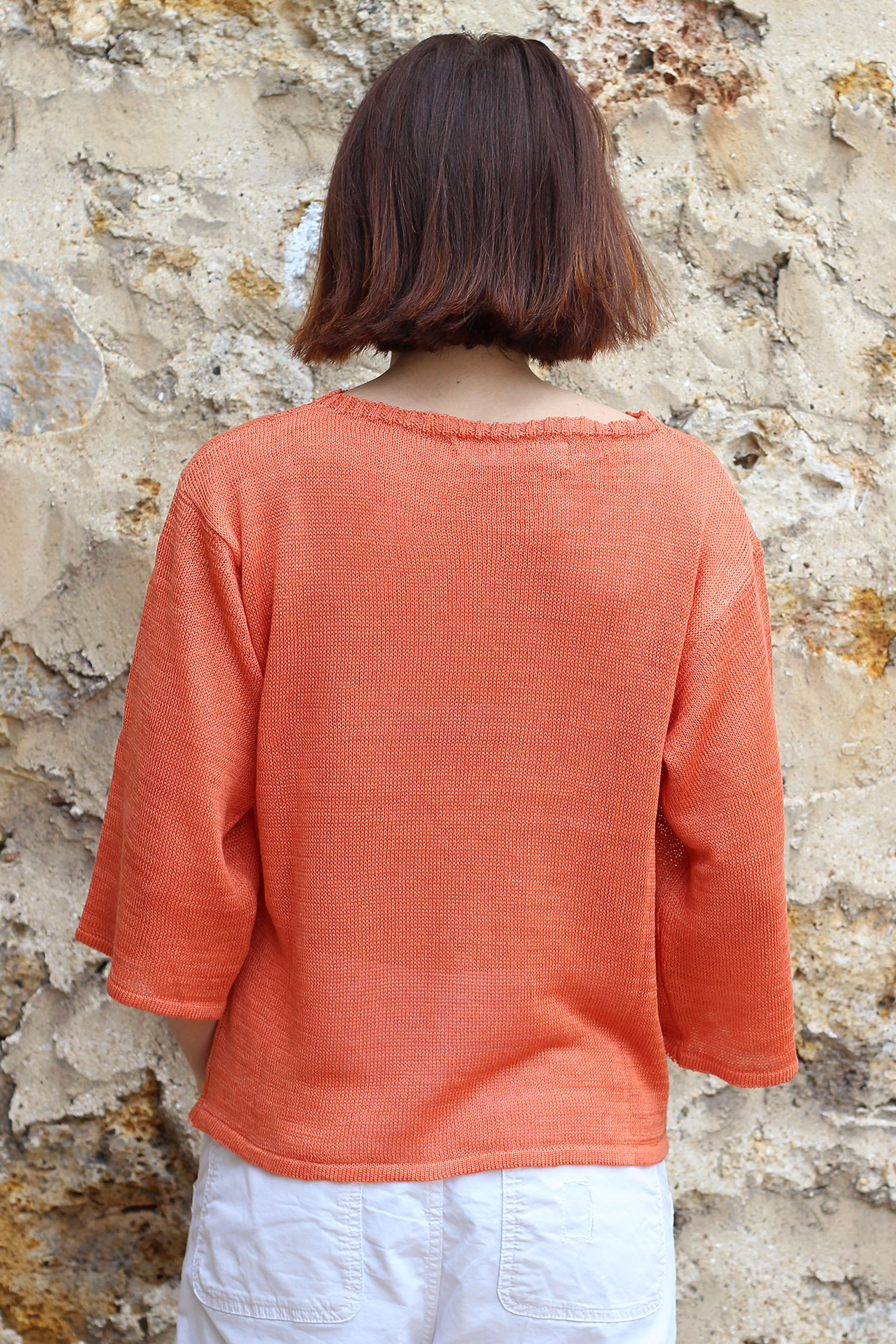 Pull Basilic 100% lin made in France - vert jungle 15