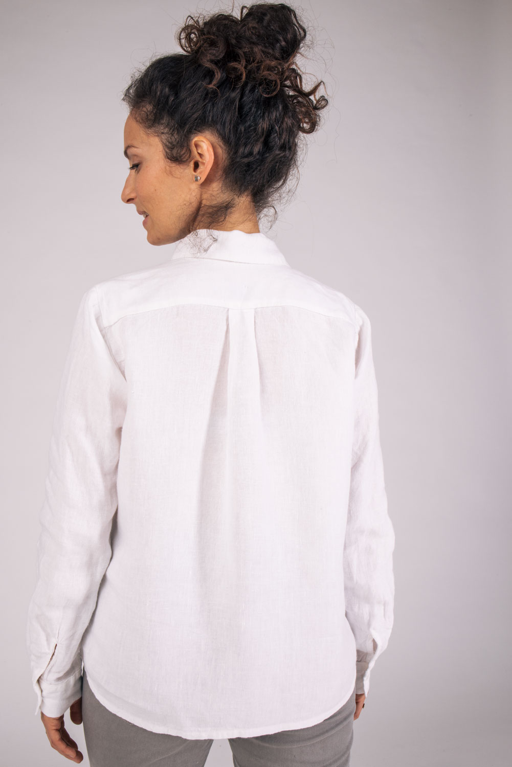 Chemise Aatise en lin blanc femme Made in France dos