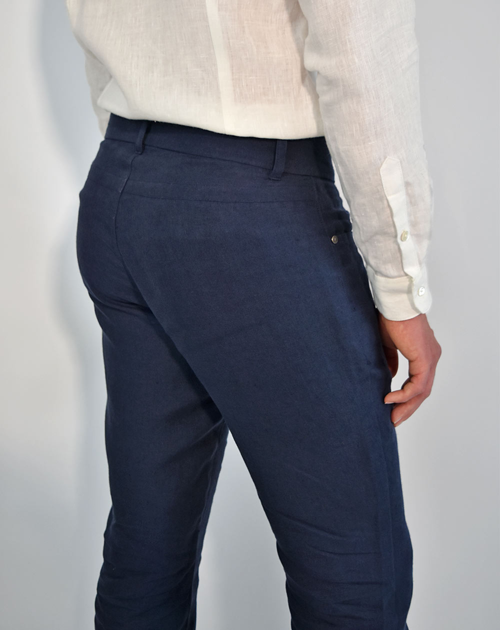 Pantalon Zanzibar Homme en lin Bleu Marine Aatise écoresponsable de dos