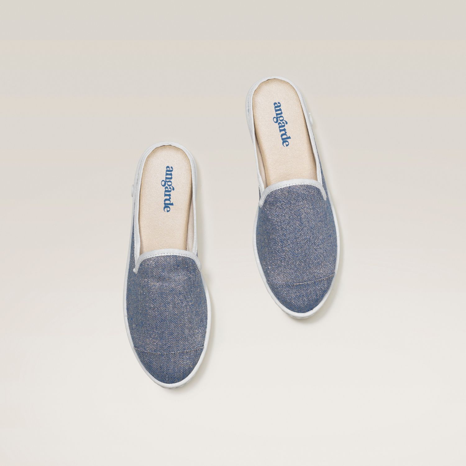 La mule en lin recyclé, bleu paillettes 3