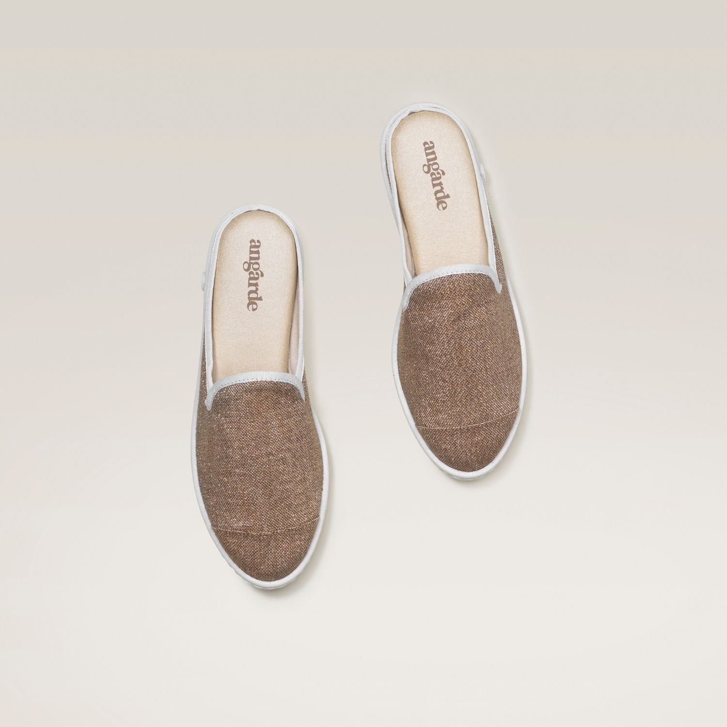 La mule en lin recyclé, doré paillettes 3