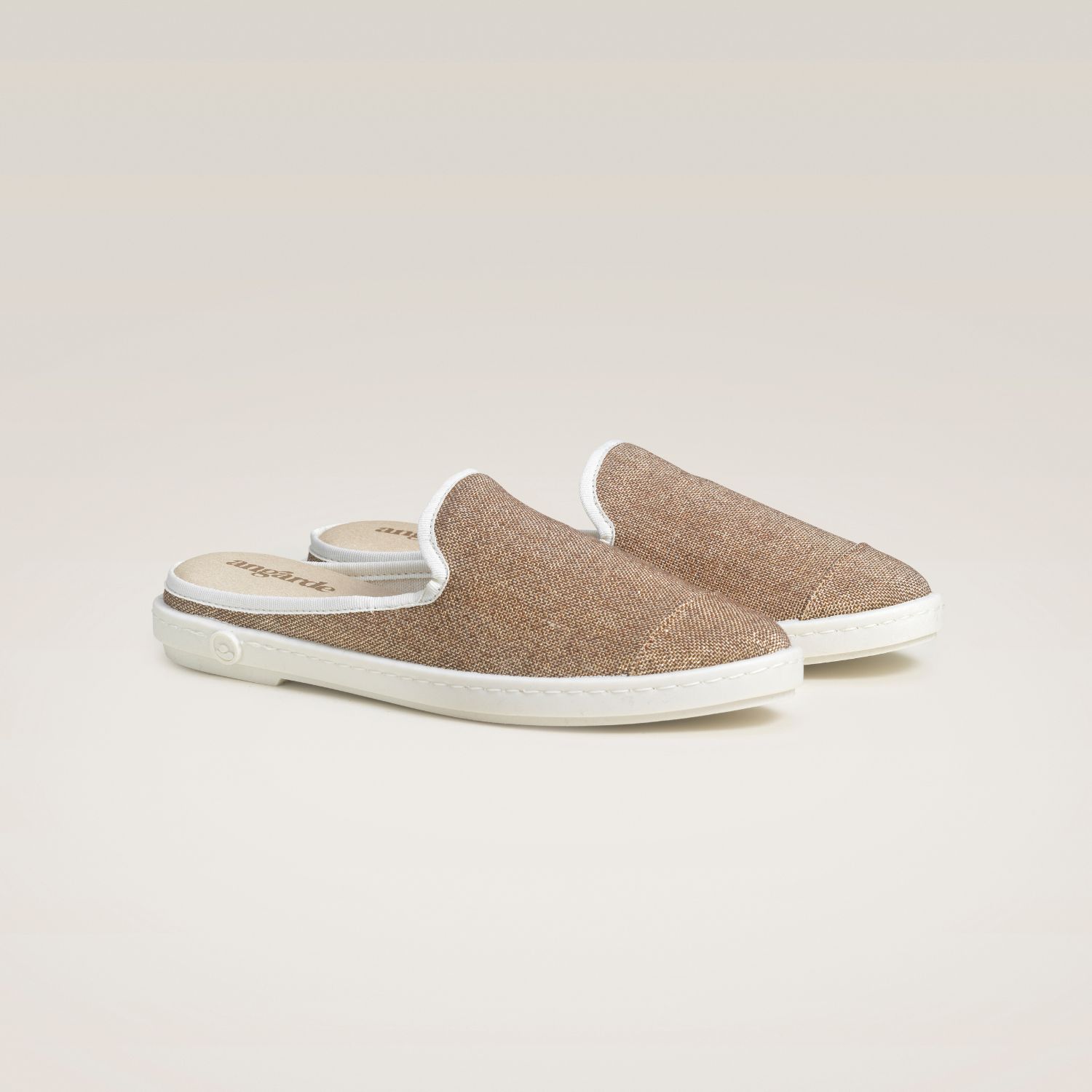 La mule en lin recyclé, doré paillettes 2