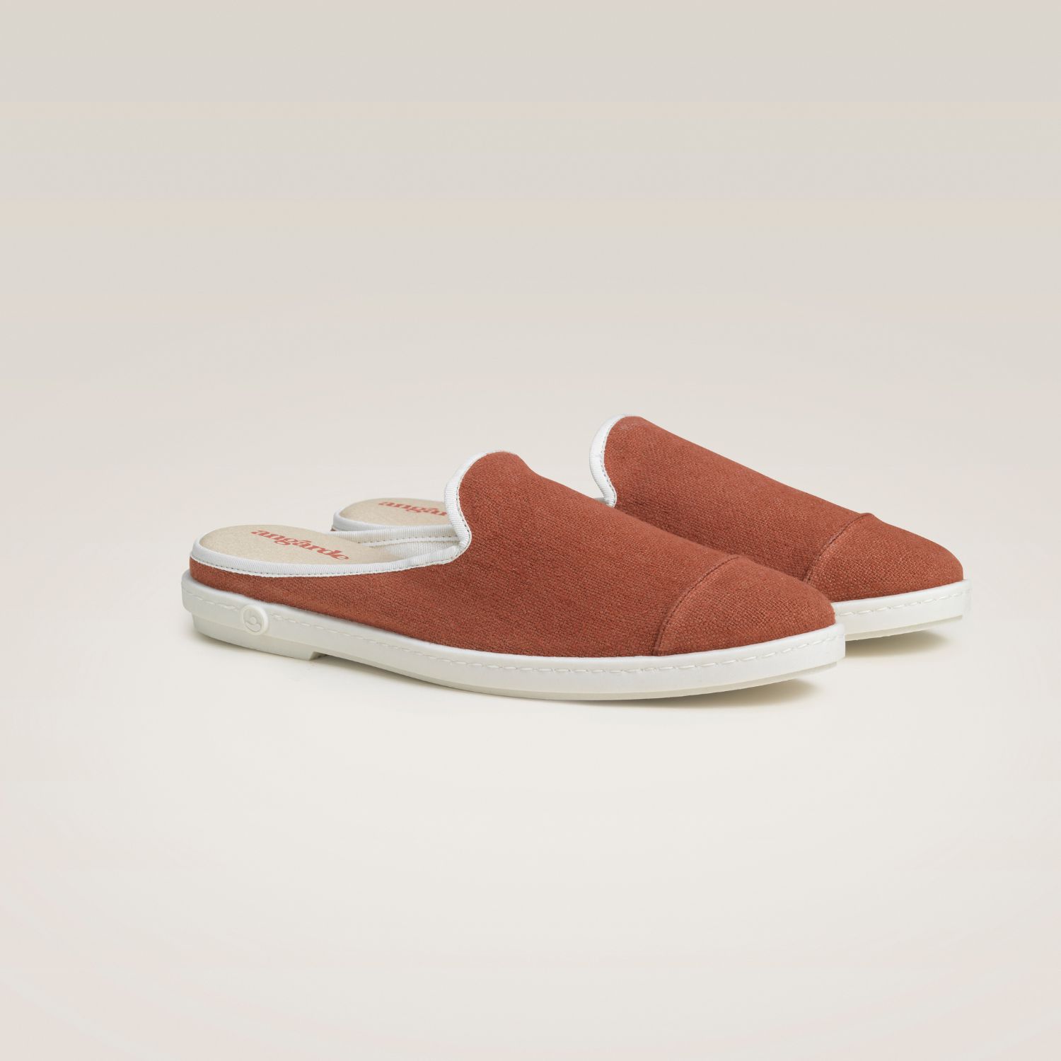 La mule en lin recyclé, terracotta 2