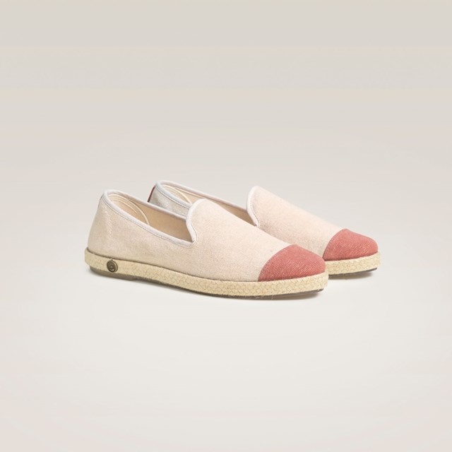 Espadrille en coton recyclé, beige rose paillettes 2