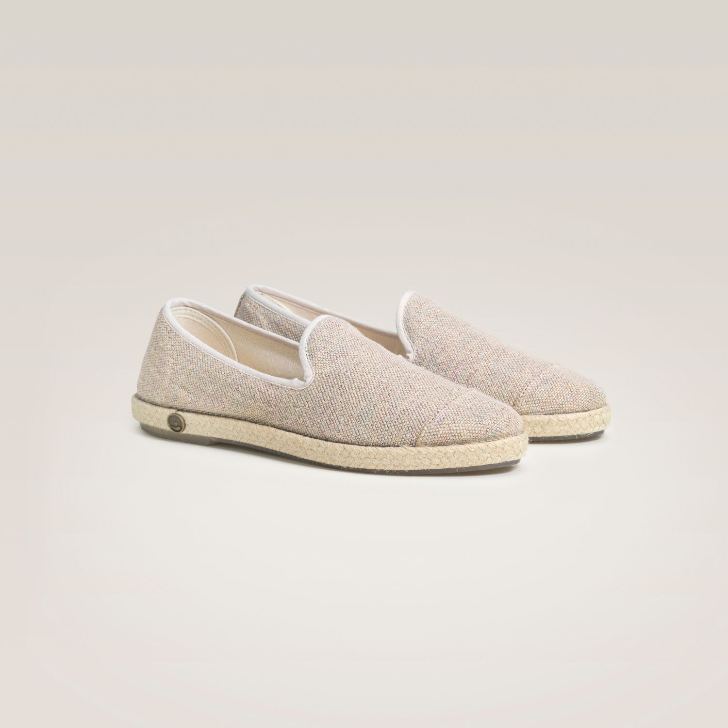 Espadrille en lin recyclé, beige paillettes 2