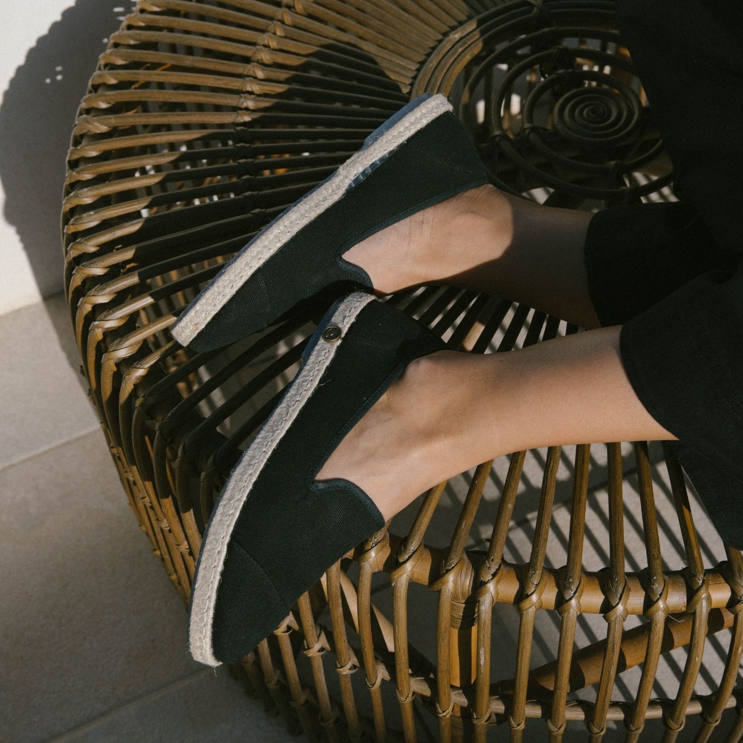 Espadrille en coton recyclé, noir 5