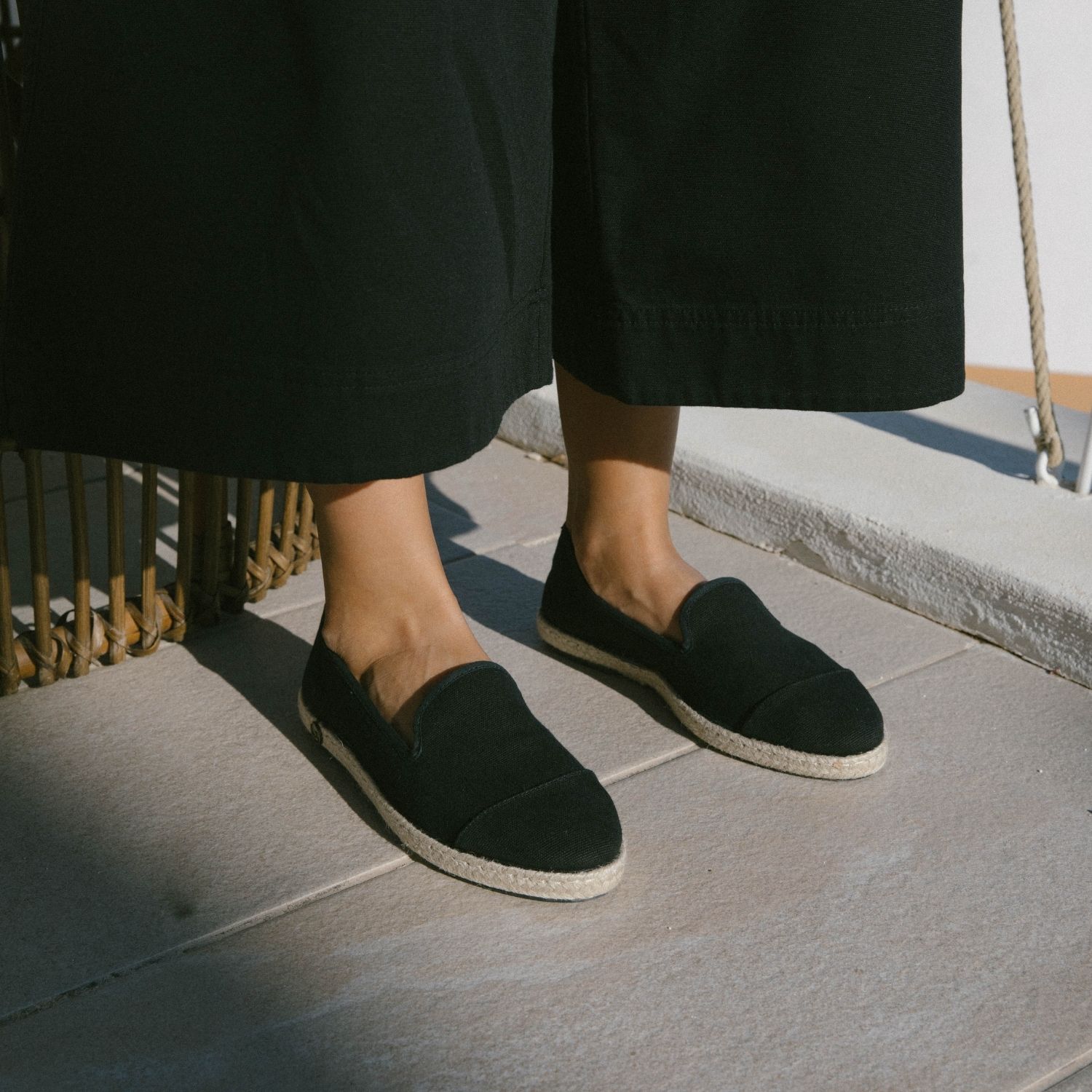 Espadrille en coton recyclé, noir 7