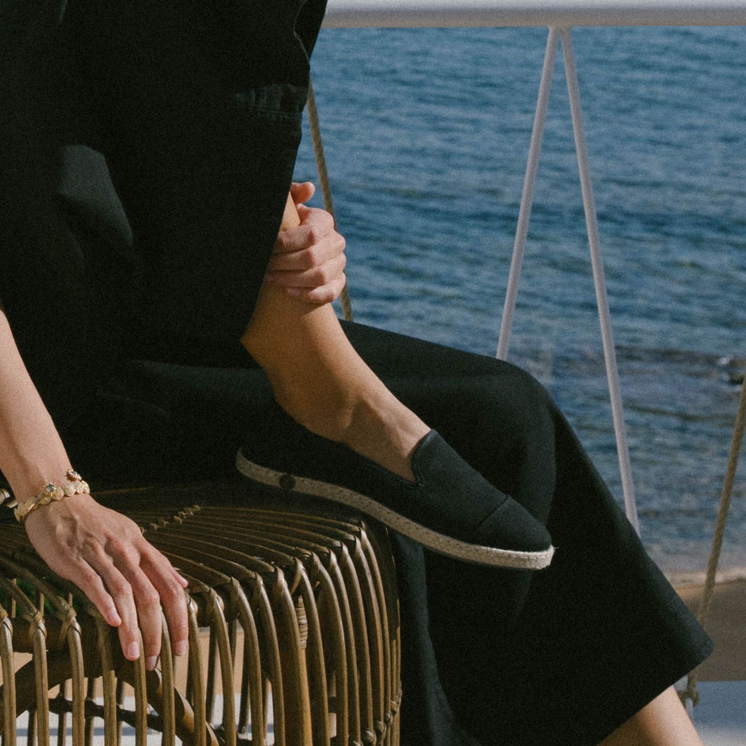 Espadrille en coton recyclé, noir 4