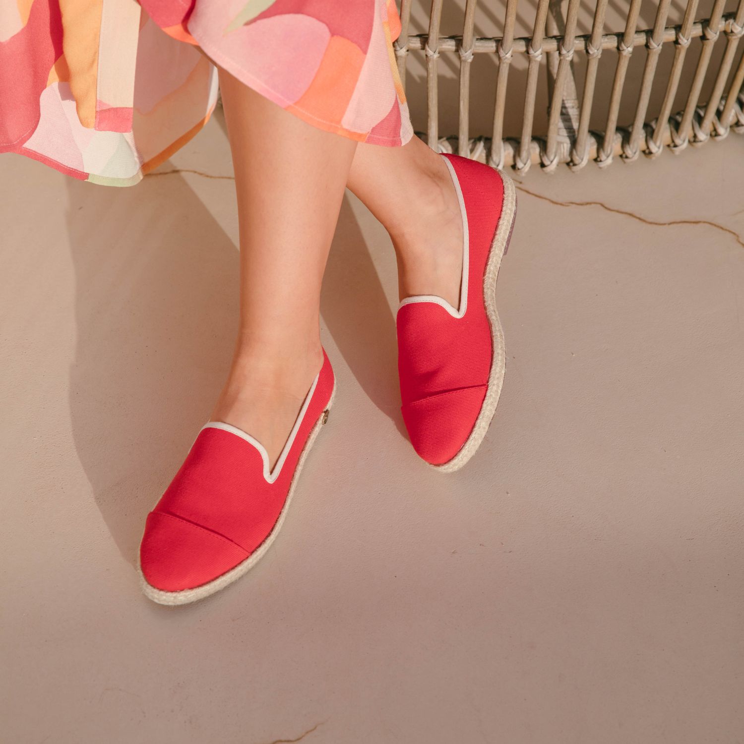 Espadrille en coton recyclé, rouge 3