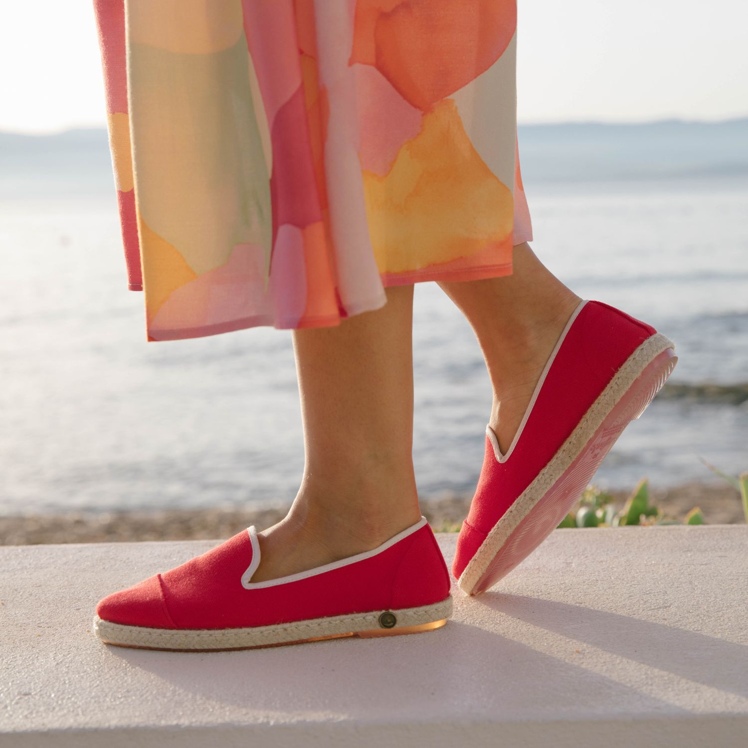 Espadrille en coton recyclé, rouge 4