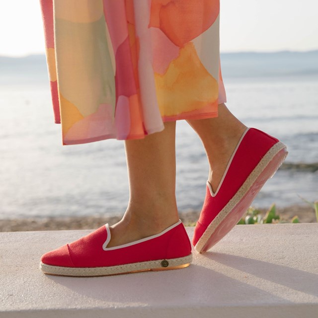 Espadrille en coton recyclé, rouge 4