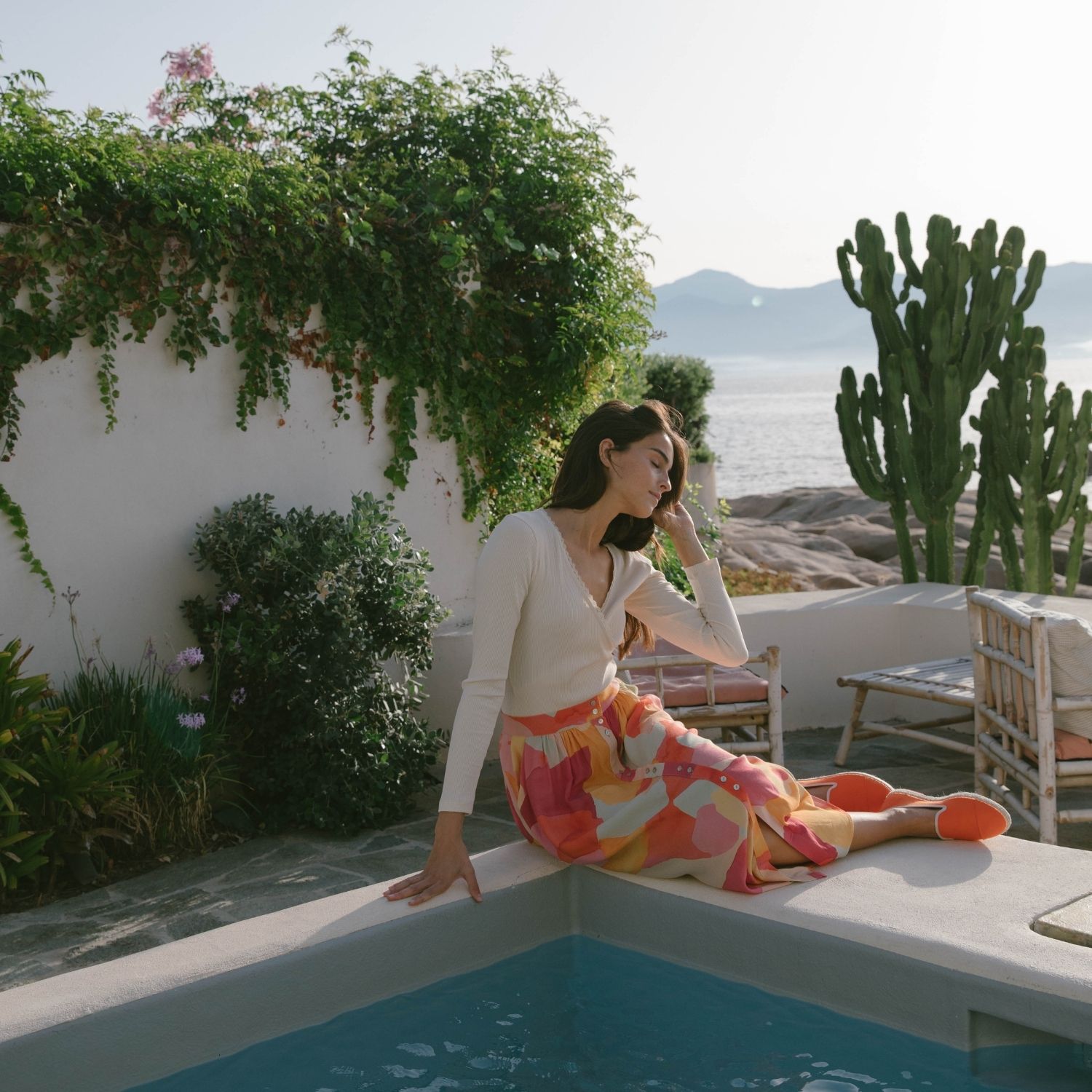 Espadrille en coton recyclé, orange 2