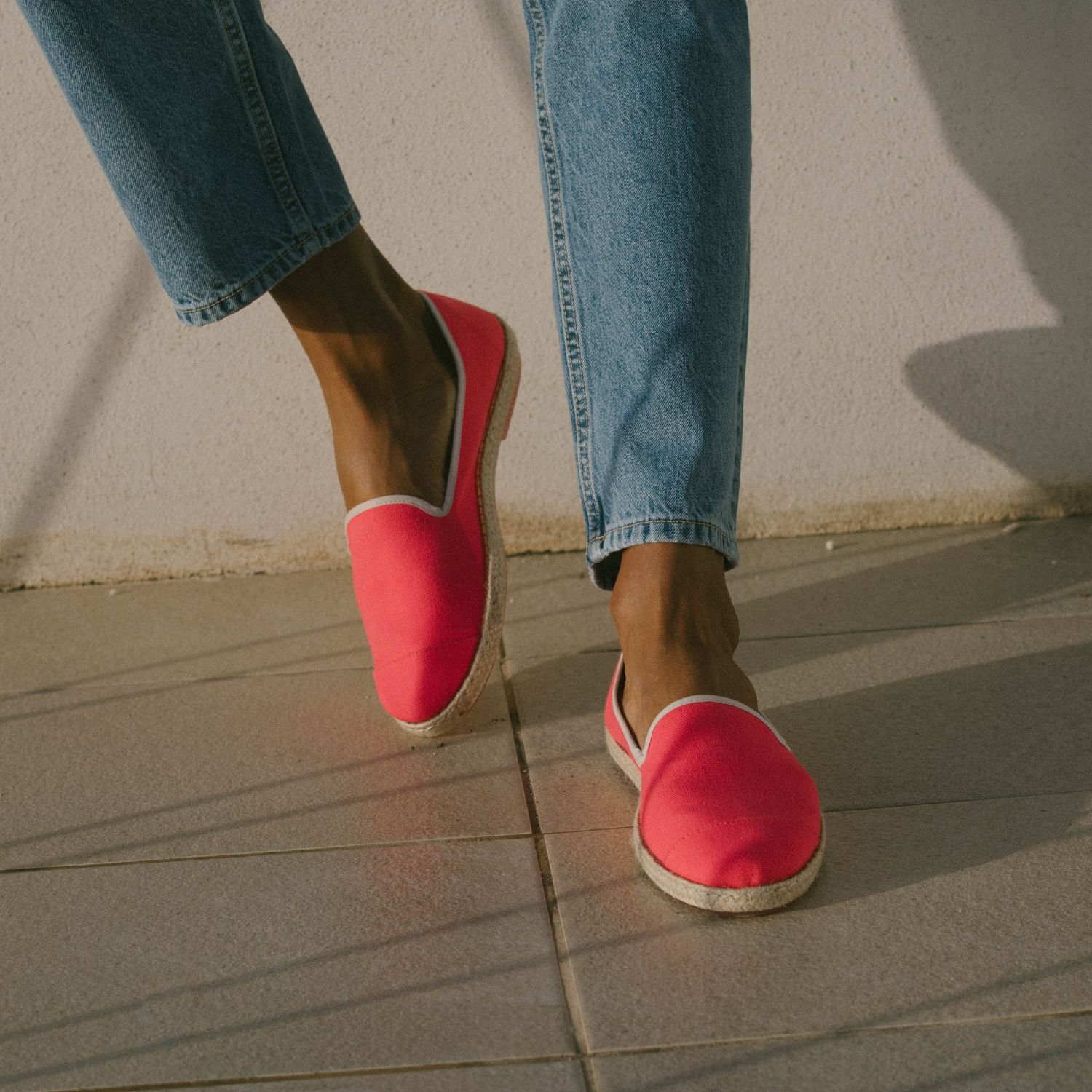 Espadrille en coton recyclé, rose 4