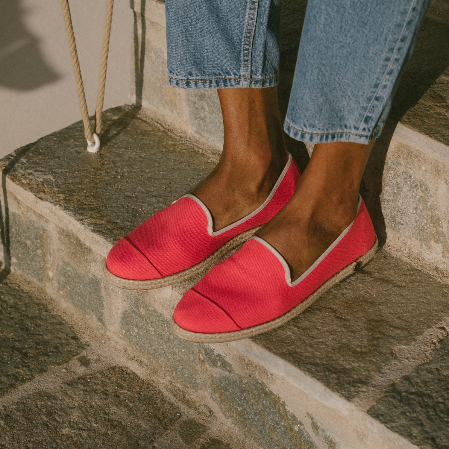 Espadrille en coton recyclé, rose 5