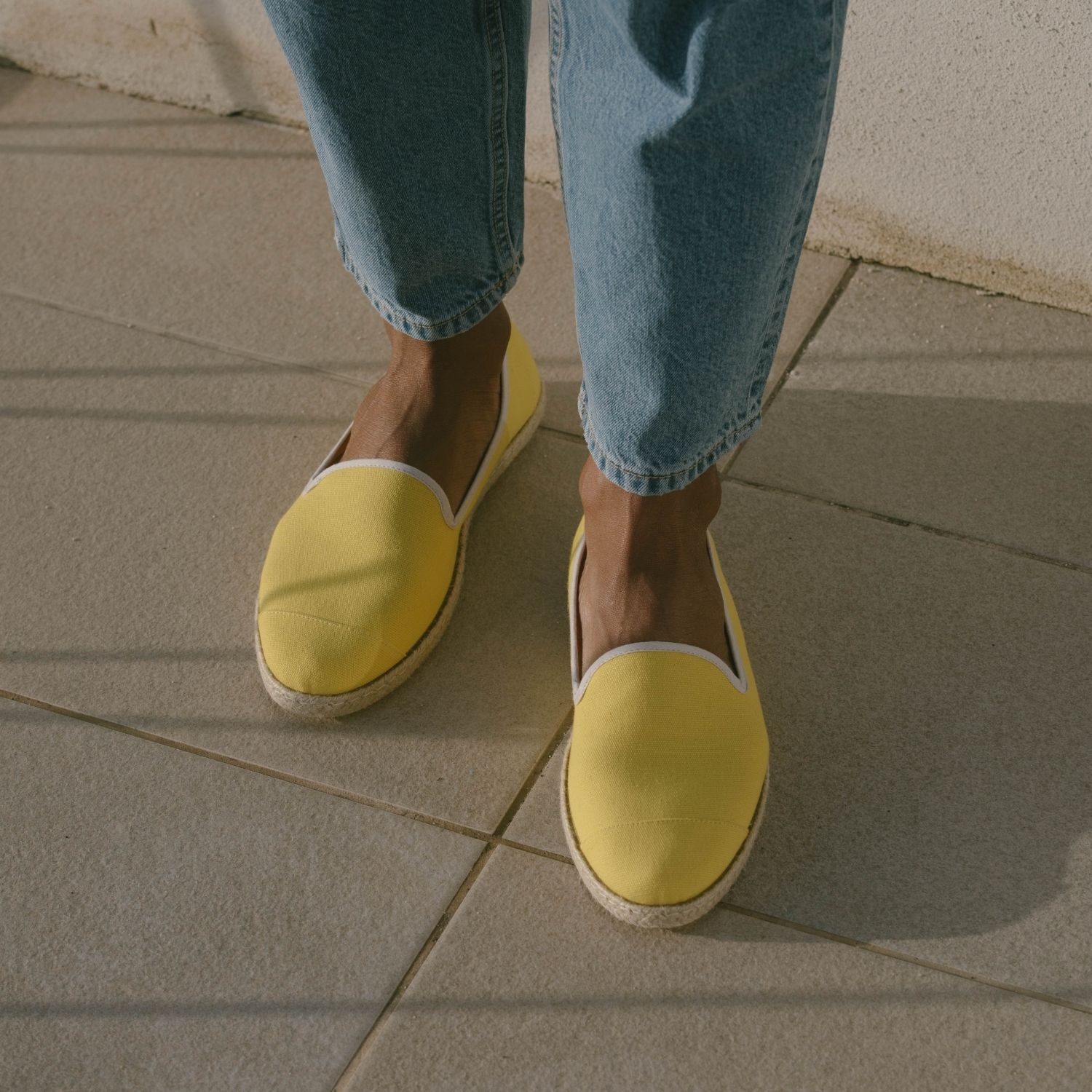Espadrille en coton recyclé, jaune 3