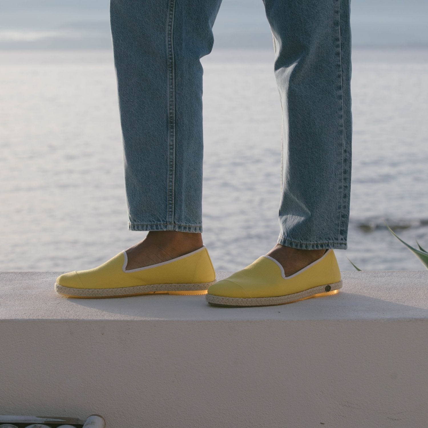 Espadrille en coton recyclé, jaune 4
