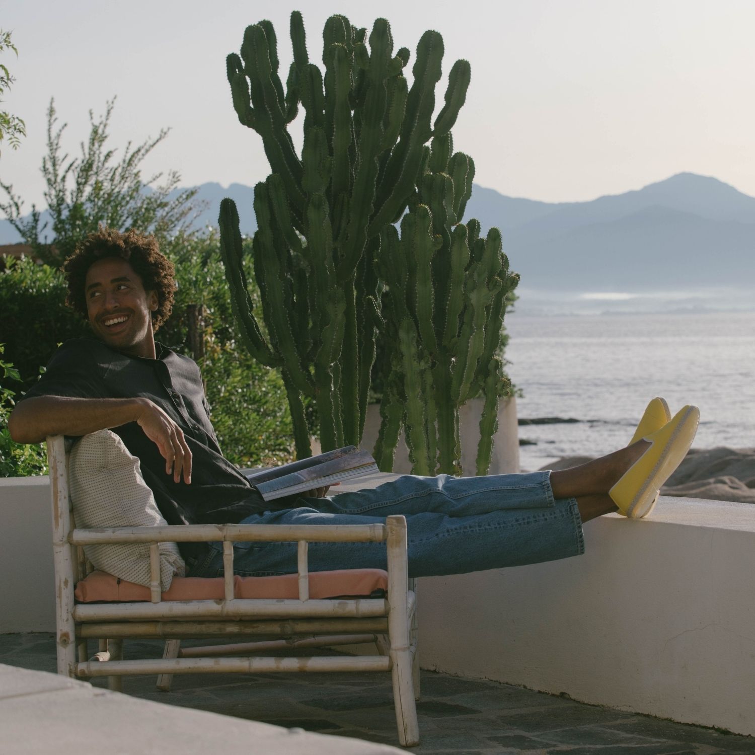 Espadrille en coton recyclé, jaune 5