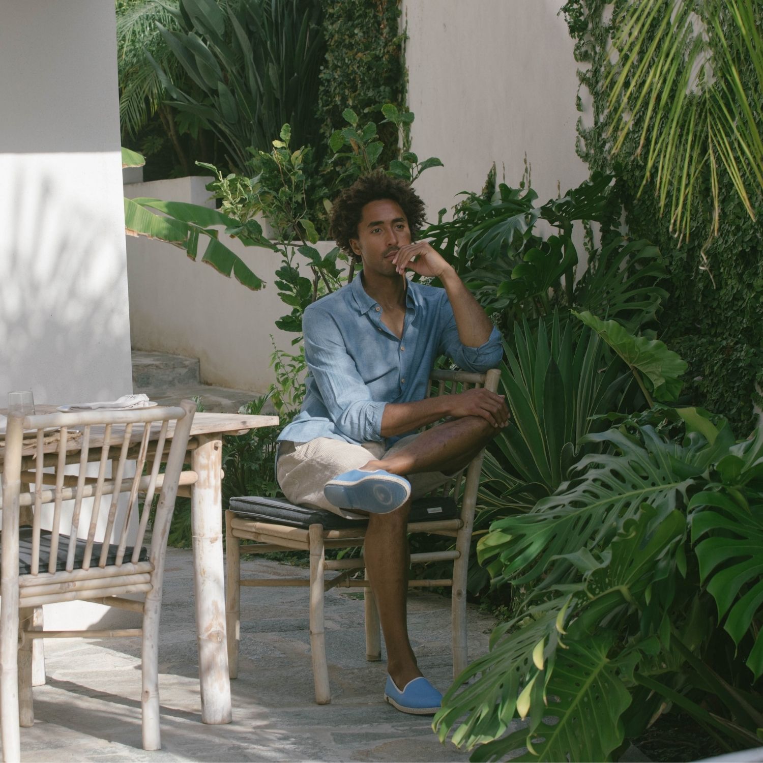 Espadrille en coton recyclé, bleu 5